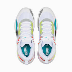 Playmaker Pro Unisex Basketball Shoes, Puma White-Fiery Coral