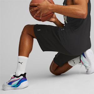 Playmaker Pro Basketball Shoes, PUMA White-Team Violet