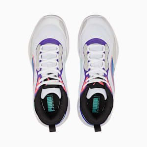 Playmaker Pro Basketball Shoes, PUMA White-Team Violet