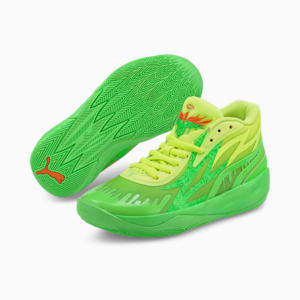 Zapatos de básquetbol PUMA x NICKELODEON SLIME™ MB.02 para jóvenes, 802 C Fluro Green PES-Lime Squeeze