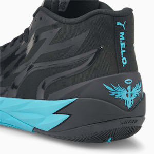 MB.02 Phenom Basketball Shoes, Puma Black-Blue Atoll