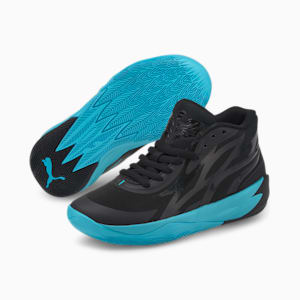 MB.02 Basketball Shoes Youth, Puma Black-Blue Atoll, extralarge-GBR