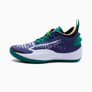 Tenis de basquetbol para mujer PUMA x JUNE AMBROSE Rise NITRO, Patriot Blue-Verdant Green