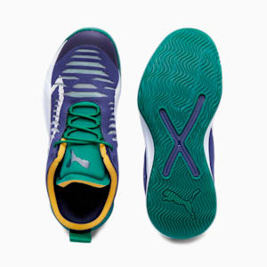 Tenis de basquetbol para mujer PUMA x JUNE AMBROSE Rise NITRO, Patriot Blue-Verdant Green