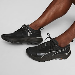 Puma ember trail trainers in black & stone shop