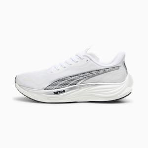 White puma top running shoes