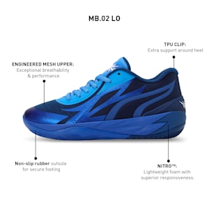 MB.02 Lo Unisex Basketball Shoes, Blazing Blue-Royal Sapphire, extralarge-IND