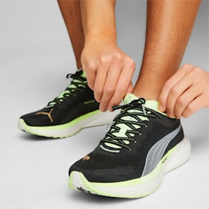 メンズ 75周年記念モデル ディヴィエイト ニトロ 2 ランニングシューズ, PUMA Black-Fast Yellow-Light Mint
