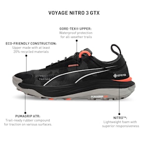 Voyage NITRO 3 GORE-TEX Men's Trail Running Shoes, PUMA Black-Neon Sun, extralarge-IND
