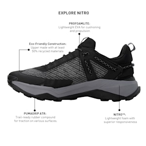 Explore Nitro Men's Hiking Shoes, PUMA Black-Gray Tile, extralarge-IND
