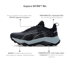 Explore NITRO™ Women's Hiking Shoes, PUMA Black-Platinum Gray, extralarge-IND