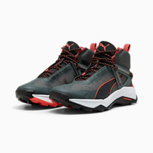 SEASONS Explore NITRO™ Mid Men's Hiking Shoes, Mineral Gray-PUMA Black-Active Red, extralarge