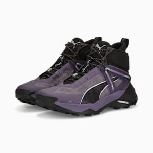 Explore NITRO Mid Hiking Shoes Women, Purple Charcoal-PUMA Black-PUMA Silver