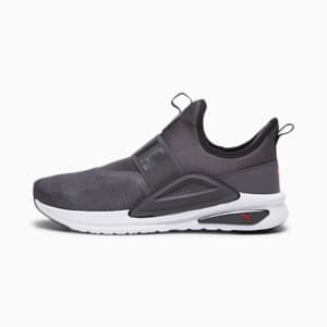 SOFTRIDE Enzo Evo Slip-On Unisex Running Shoes, Dark Coal-PUMA Black-For All Time Red-PUMA White, extralarge-IND