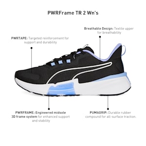 PWRFrame 2 Women's Training Shoes, PUMA Black-Elektro Purple, extralarge-IND