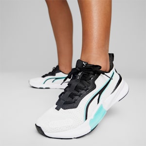 ウィメンズ トレーニング パワーフレーム 2 トレーニングシューズ, PUMA White-Electric Peppermint-PUMA Black, extralarge-JPN