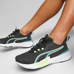 PWRFrame 2 Women's Training Shoes, PUMA Black-Bold Blue-Speed Green, extralarge-IND