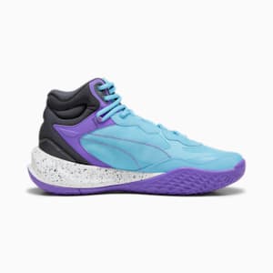 Tenis de baloncesto Playmaker Pro Mid para hombre, Purple Glimmer-Bright Aqua-Strong Gray-PUMA White, extralarge
