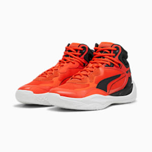 Playmaker Pro Mid Men's Basketball Shoes, Red Blast-Fiery Red-PUMA Black, extralarge