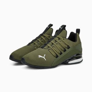 Axelion Refresh Running Shoes Men, Green Moss-PUMA Black-Feather Gray, extralarge-GBR
