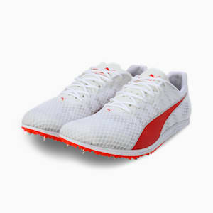 evoSPEED Distance 11 Track and Field Men's Running Shoes, PUMA White-PUMA Red-Metallic Silver, extralarge-IND