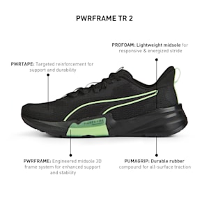 PWRFrame 2 Men's Training Shoes, PUMA Black-Fizzy Lime, extralarge-IND