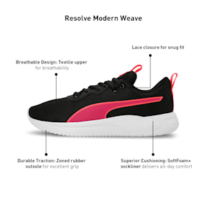 Resolve Modern Weave Unisex Running Shoes, PUMA Black-Pinktastic-Fire Orchid, extralarge-IND