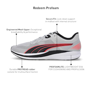 Redeem Profoam Unisex Running Shoes, Ash Gray-Fire Orchid-PUMA Black, extralarge-IND