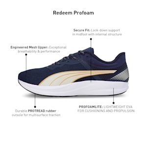 Redeem Profoam Unisex Running Shoes, PUMA Navy-Alpine Snow-Amber-PUMA White, extralarge-IND