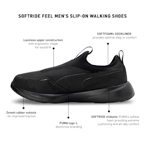 SOFTRIDE Feel Men's Slip-On Unisex Walking Shoes, PUMA Black-Phantom Black, extralarge-IND