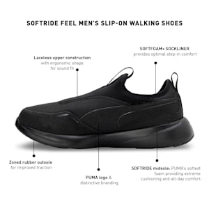 Softride Feel Men's Slip-On Walking Shoes, PUMA Black-Phantom Black