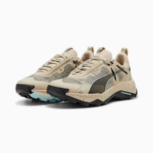 ウィメンズ シーズンズ エクスプロア ニトロ ゴアテックス ランニングシューズ, Putty-Turquoise Surf-PUMA Black, extralarge-JPN