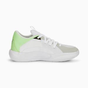 Court Rider Chaos Jewel Basketball Shoes, PUMA White-Fizzy Lime