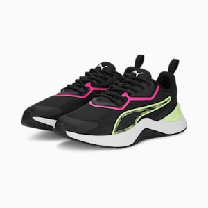 Infusion Women's Training Shoes, PUMA Black-Ravish-Fast Yellow, extralarge-IND