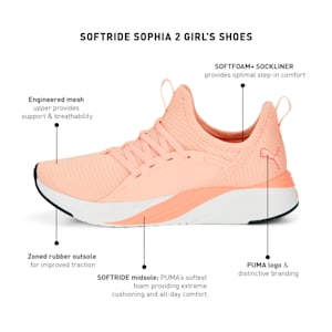 SOFTRIDE Sophia 2 Girl's Shoes, Rose Dust-Hibiscus Flower-PUMA White, extralarge-IND