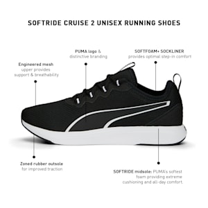 Softride Cruise 2 Unisex Running Shoes, PUMA Black-PUMA White