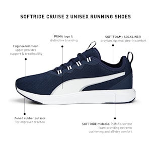 Softride Cruise 2 Unisex Running Shoes, PUMA Navy-PUMA White