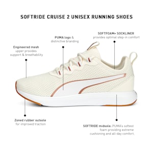 Softride Cruise 2 Unisex Running Shoes, Frosted Ivory-PUMA White-Rose Gold