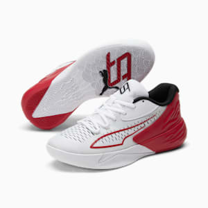 Stewie 1 Team Women's Basketball Sneakers, PUMA White-Tango Red