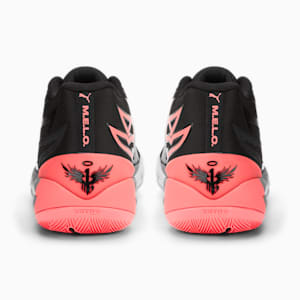 MB.02 Flare Basketball Shoes, PUMA Black-Sunset Glow, extralarge-GBR