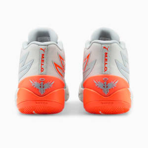 Zapatos de básquetbol PUMA x LAMELO BALL MB.02 Gorangé para hombre, Platinum Gray-Ultra Orange