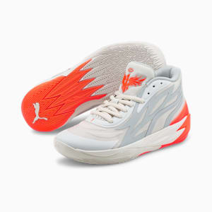 Zapato de basquetbol MB.02 Gorangé, Platinum Gray-Ultra Orange