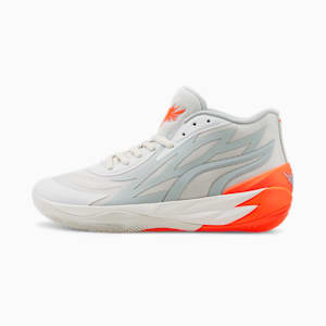 MB.02 Gorangé Basketball Shoes, Platinum Gray-Ultra Orange