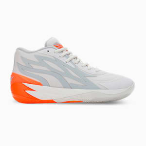 PUMA x LAMELO BALL MB.02 Gorangé Unisex Basketball Shoes, Platinum Gray-Ultra Orange