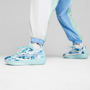 Souliers de basketball STEWIE x WATER Stewie 2, femme, Turquoise clair – Blanc PUMA, très grand