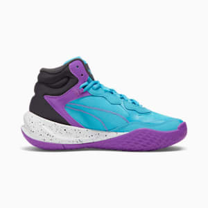 Tenis de baloncesto Playmaker Pro Mid Big Kids', Bright Aqua-Purple Glimmer, extralarge
