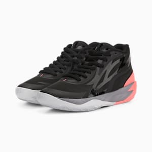 MB.02 Big Kids' Basketball Shoes, PUMA Black-Sunset Glow