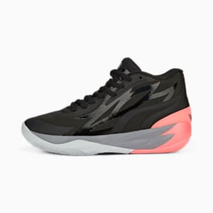 MB.02 Basketball Shoes Youth, PUMA Black-Sunset Glow, extralarge-GBR