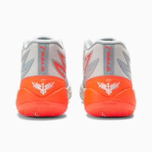 Zapatos de básquetbol MB.02 para jóvenes, Platinum Gray-Ultra Orange