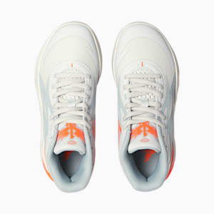 Zapatos de básquetbol PUMA x LAMELO BALL MB.02 Gorangé para niños grandes, Platinum Gray-Ultra Orange